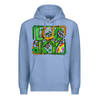 Colony Blue lucky horseshoe st patricks day leopard frame Premium Hoodie - LillyAllenDesigns