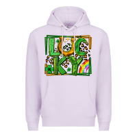 Lilac lucky horseshoe st patricks day leopard frame Premium Hoodie - LillyAllenDesigns