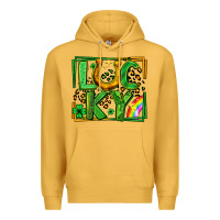 Mustard lucky horseshoe st patricks day leopard frame Premium Hoodie - LillyAllenDesigns