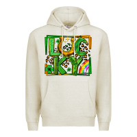 Oatmeal Heather lucky horseshoe st patricks day leopard frame Premium Hoodie - LillyAllenDesigns