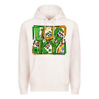 Pale Pink lucky horseshoe st patricks day leopard frame Premium Hoodie - LillyAllenDesigns