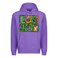 Purple lucky horseshoe st patricks day leopard frame Premium Hoodie - LillyAllenDesigns
