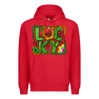 Red lucky horseshoe st patricks day leopard frame Premium Hoodie - LillyAllenDesigns