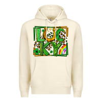 Sandshell lucky horseshoe st patricks day leopard frame Premium Hoodie - LillyAllenDesigns