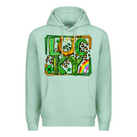 Seafoam lucky horseshoe st patricks day leopard frame Premium Hoodie - LillyAllenDesigns