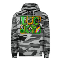 Slate Camo lucky horseshoe st patricks day leopard frame Premium Hoodie - LillyAllenDesigns