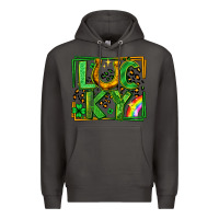 Smoke lucky horseshoe st patricks day leopard frame Premium Hoodie - LillyAllenDesigns