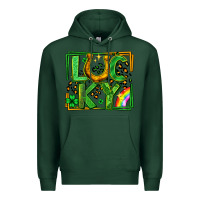 Sports Green lucky horseshoe st patricks day leopard frame Premium Hoodie - LillyAllenDesigns