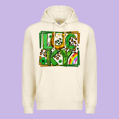 Lucky Horseshoe St Patricks Day Leopard Frame Premium Hoodie Designed By Lillyallendesigns