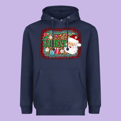 Believe Santa Heavyweight Hoodie Designed By Adodesignshop