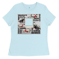 Baby Blue senior 2024 customizable Ladies Tee - CowGirlArtShop