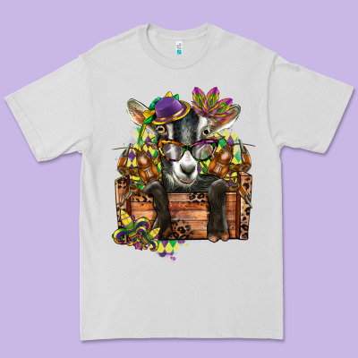 Mardi Gras Goat Premium Tee Designed By Cowgirlartshop