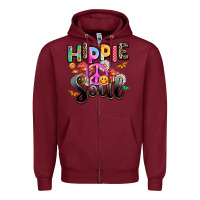 Burgundy hippie soul Zipper Hoodie - AdoDesignShop