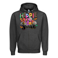 Charcoal Heather hippie soul Zipper Hoodie - AdoDesignShop