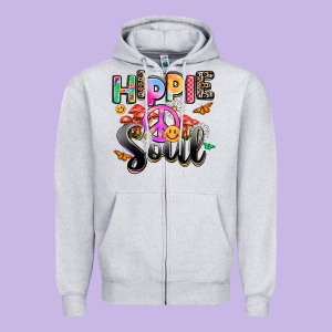 Hippie Soul Zipper Hoodie Designed By Adodesignshop