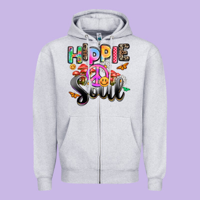 Hippie Soul Zipper Hoodie Designed By Adodesignshop