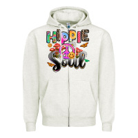 Oatmeal Heather hippie soul Zipper Hoodie - AdoDesignShop