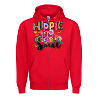 Red hippie soul Zipper Hoodie - AdoDesignShop