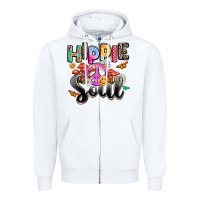 White hippie soul Zipper Hoodie - AdoDesignShop