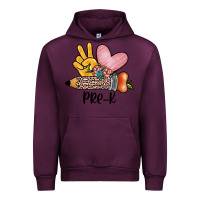 Mauve Wine peace love pre k Urban Hoodie - JahusDesignShop