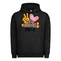 Pigment Black peace love pre k Urban Hoodie - JahusDesignShop