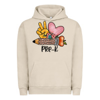 Pigment French Oak peace love pre k Urban Hoodie - JahusDesignShop