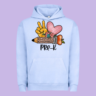 Peace Love Pre K Urban Hoodie Designed By Jahusdesignshop