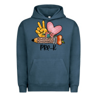 Pigment Midnight Navy peace love pre k Urban Hoodie - JahusDesignShop