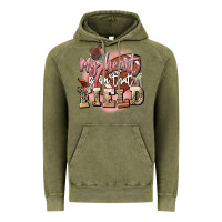 Vintage Olive my heart is on that field Vintage Hoodie - FaDigitalArtStudio