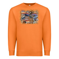 Carrot aztec leopard cowhide wood western background Premium Sweatshirt - AdoDesignShop