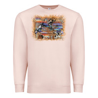 Pale Pink aztec leopard cowhide wood western background Premium Sweatshirt - AdoDesignShop