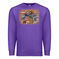 Purple aztec leopard cowhide wood western background Premium Sweatshirt - AdoDesignShop