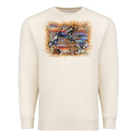 Sandshell aztec leopard cowhide wood western background Premium Sweatshirt - AdoDesignShop