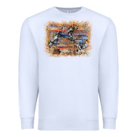 White aztec leopard cowhide wood western background Premium Sweatshirt - AdoDesignShop