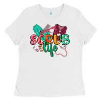 White Scrub life Ladies Tee - CowGirlArtShop