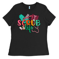 Black Scrub life Ladies Tee - CowGirlArtShop