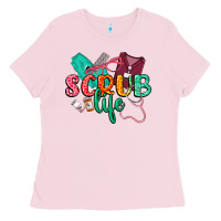 Bubblegum Pink Scrub life Ladies Tee - CowGirlArtShop