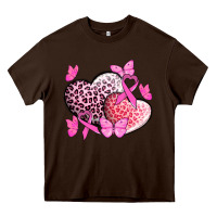 Chocolate Brown Cancer hearts Cancer Awaneress Heavy Core Tee - HowdyJamesFarm