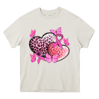 Cream Cancer hearts Cancer Awaneress Heavy Core Tee - HowdyJamesFarm