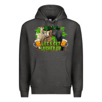 Charcoal Heather let's get lucked up charolais and black angus bull Premium Hoodie - RanaPortraitStore