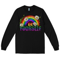 Black Be Yourself Pride Lgbtq Long Sleeve Tee - BundleAndBundleShop