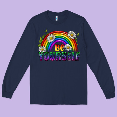 Be Yourself Pride Lgbtq Long Sleeve Tee Designed By Bundleandbundleshop