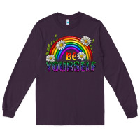 Plum Be Yourself Pride Lgbtq Long Sleeve Tee - BundleAndBundleShop