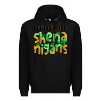 Black little miss shenanigans St. Patrick's Premium Hoodie - LillyAllenDesigns