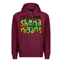 Burgundy little miss shenanigans St. Patrick's Premium Hoodie - LillyAllenDesigns