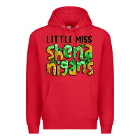 Red little miss shenanigans St. Patrick's Premium Hoodie - LillyAllenDesigns