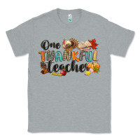 Heather Grey one thankful teacher Classic Tee - CowGirlArtShop