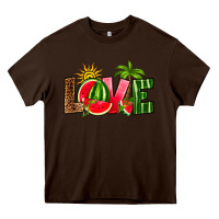 Chocolate Brown love watermelon Heavy Core Tee - RanaPortraitStore