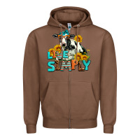 Chestnut live simply Zipper Hoodie - AdoDesignShop