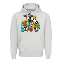 Dove Grey live simply Zipper Hoodie - AdoDesignShop